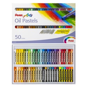 【努力特価】ぺんてる オイルパステル 50色 メタリック6色 蛍光カラー6色入りタイプ PHN-MF50