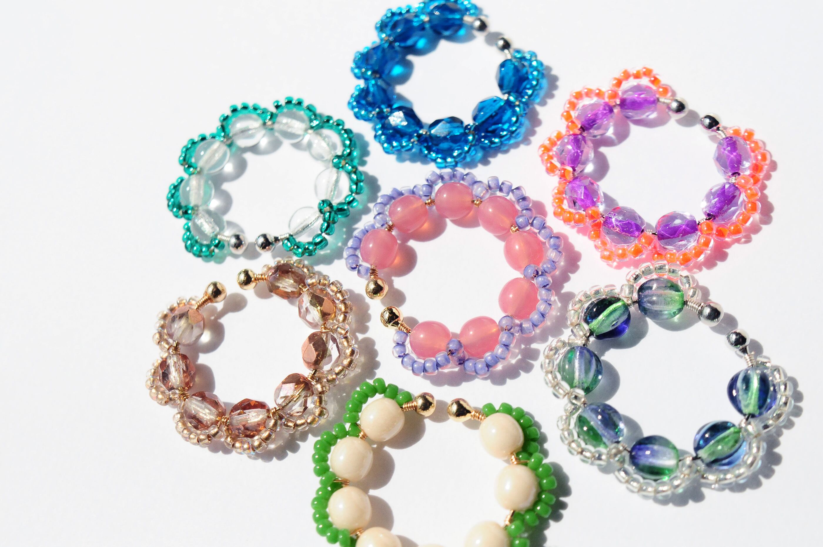 <Rollo~イロヅクビジュー~>イヤーカフ『 Murasaki × Neon Orange 』