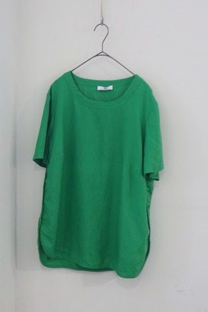 Euro green linen boxy tops