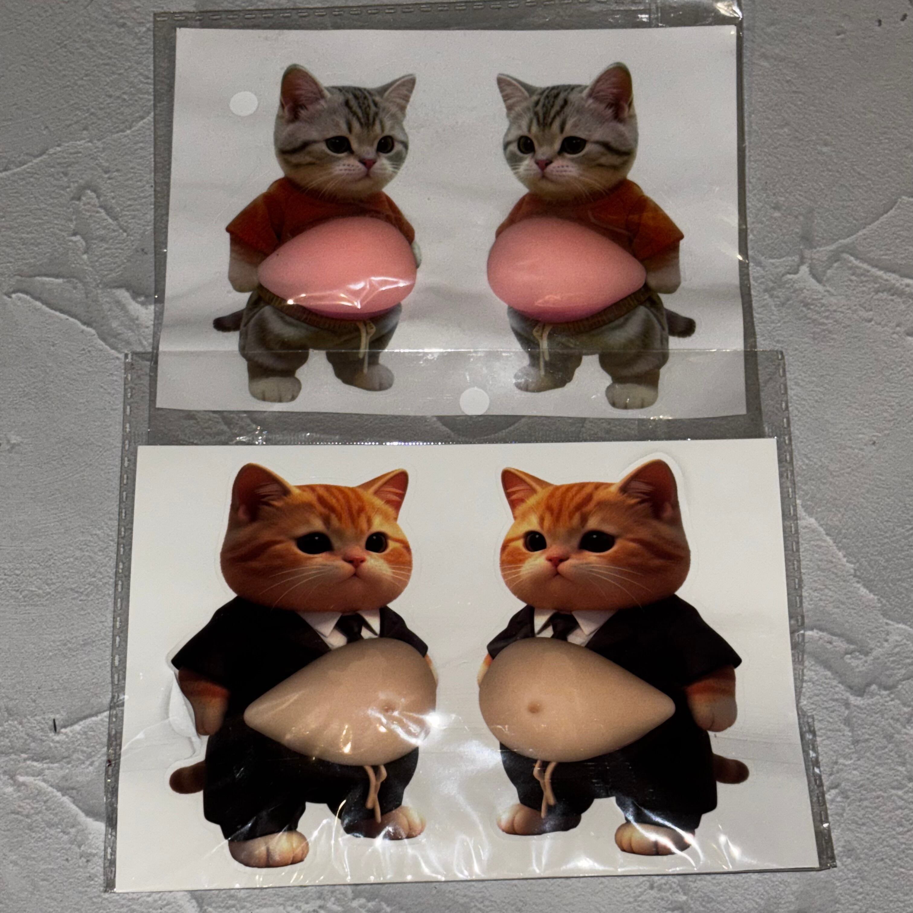人気⭐お腹シール⭐即納⭐猫2枚(4匹)セット⭐