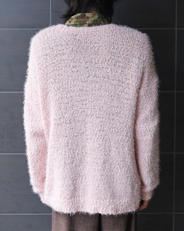 loose neck shaggy knit