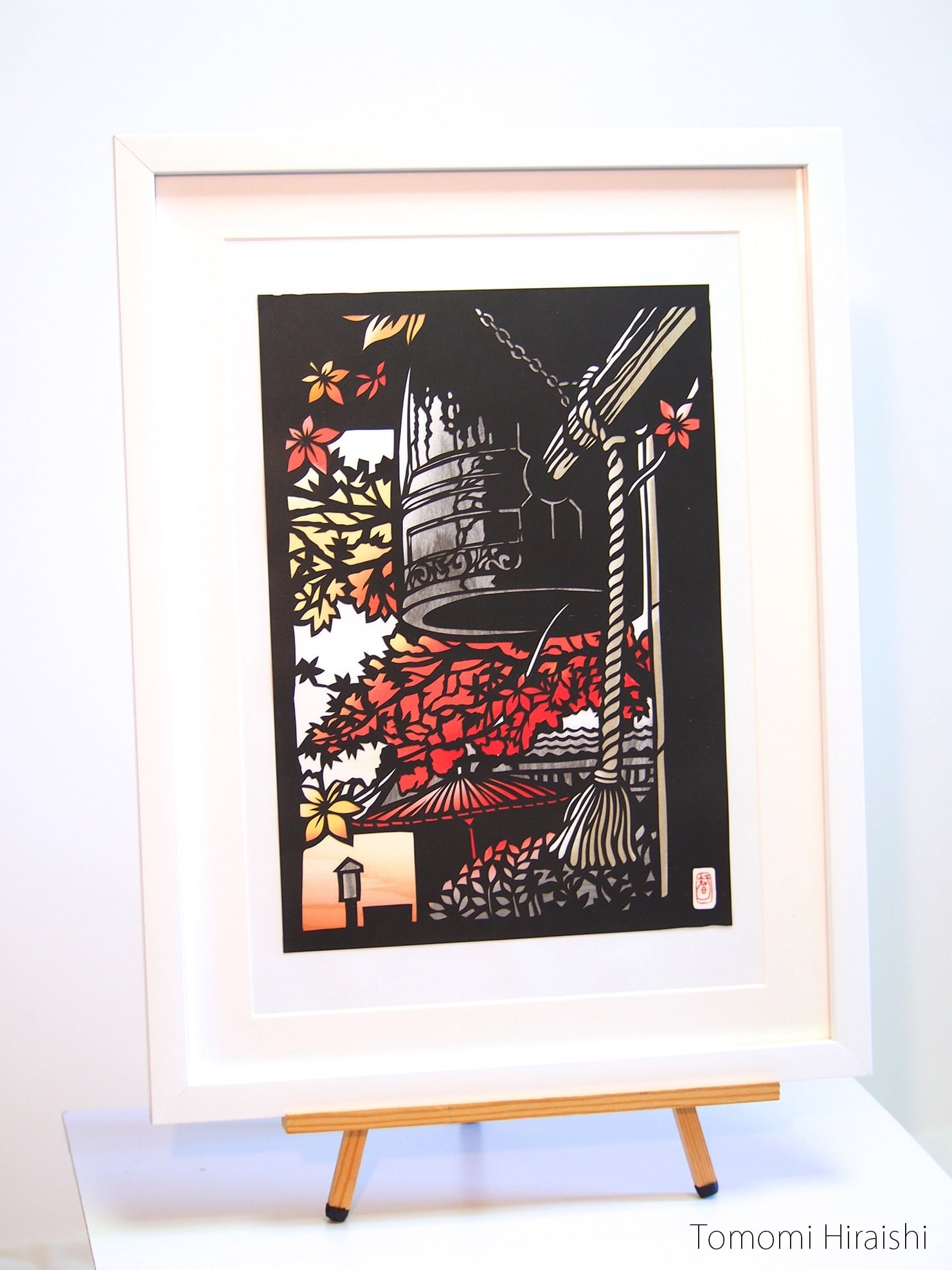 切り絵原画「鐘と紅葉」 | 平石智美online shop