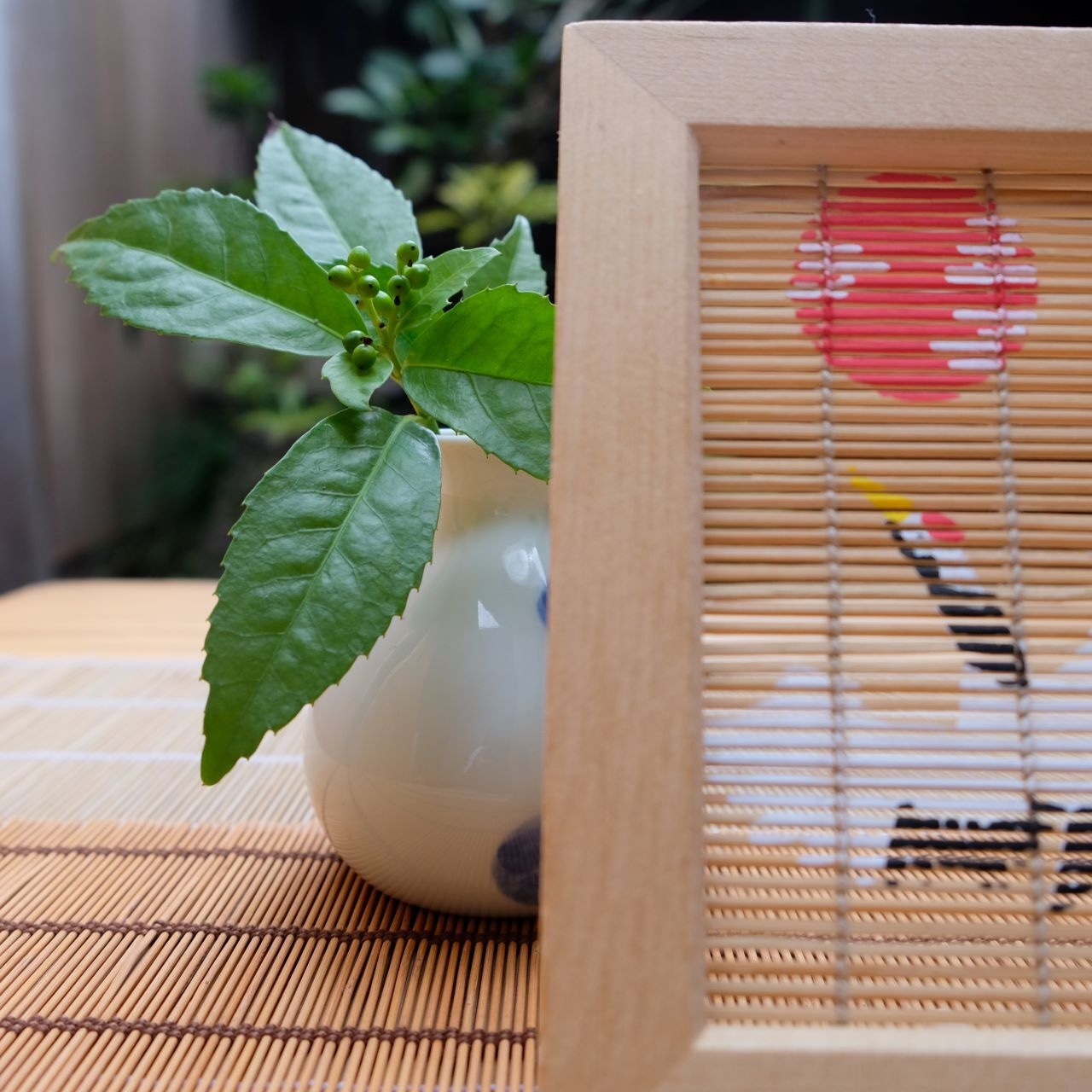 【インテリアART】すだれアートパネル鶴