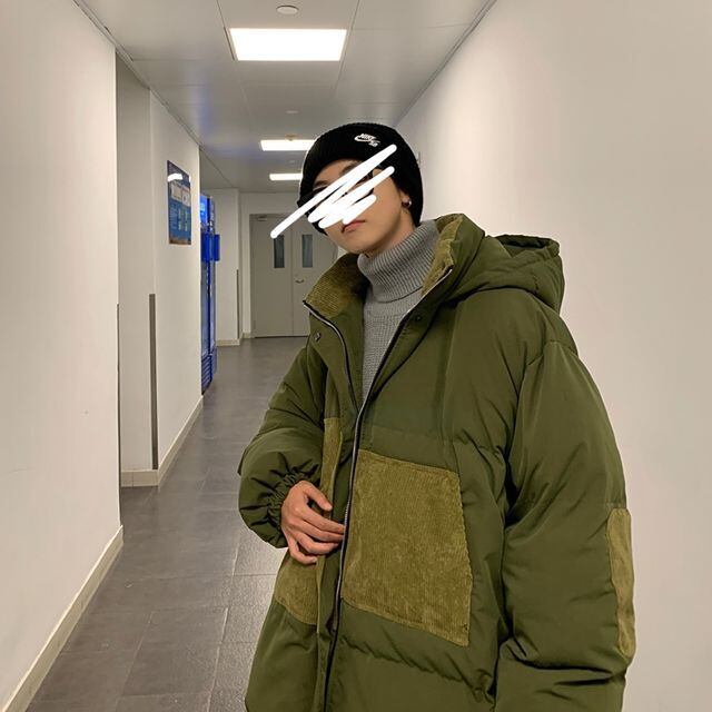 予約販売】ダウンジャケット メンズ 無地 フード付き 異素材MIX