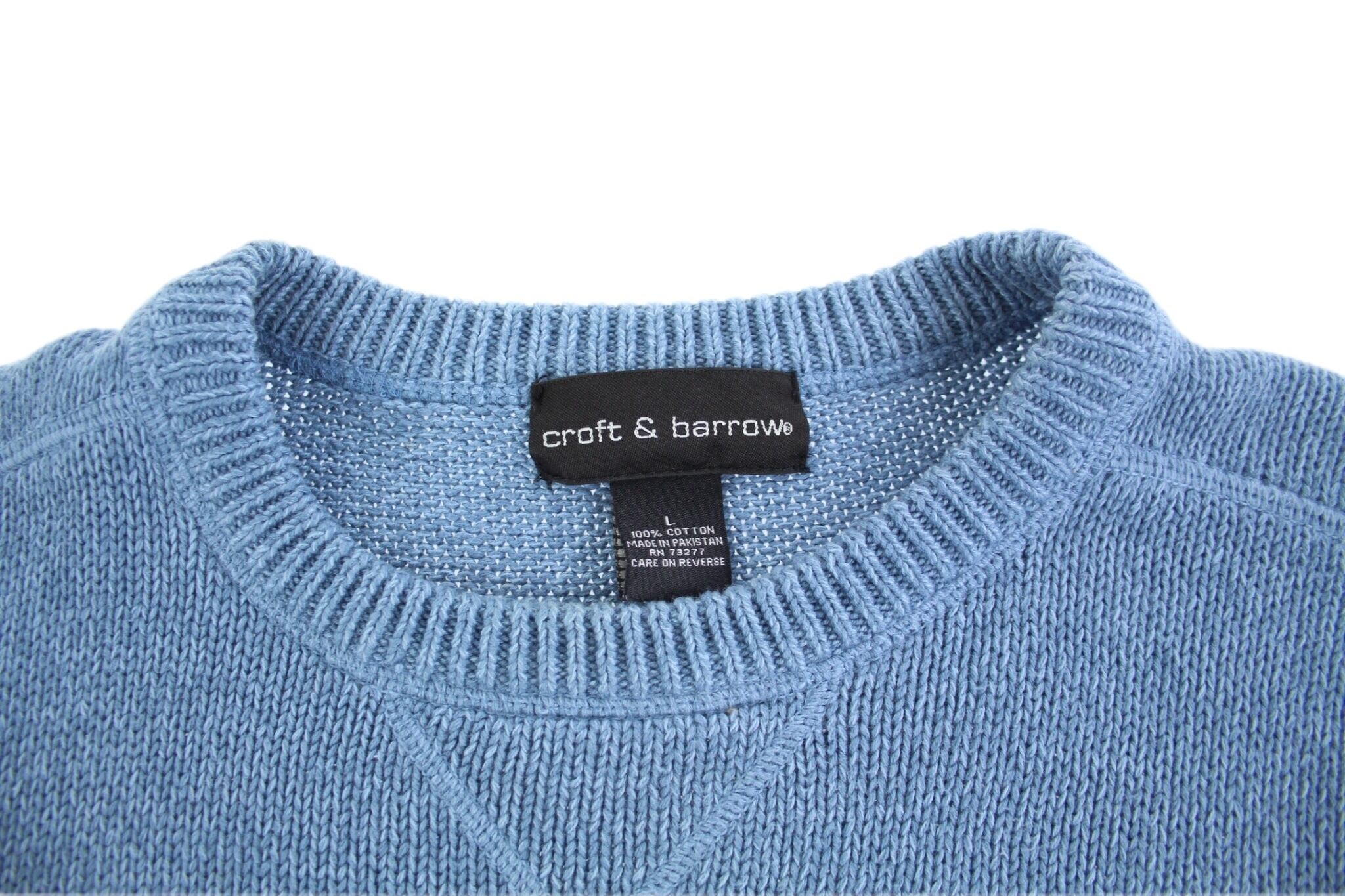 croft&barrow オーバーサイズ 前V コットンニットセーター【OT-6137】 | cv
