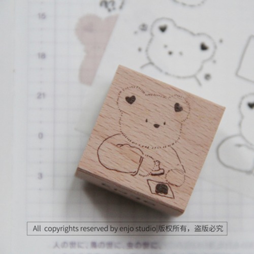EN18C ENJO（小小熊）C 木製スタンプ