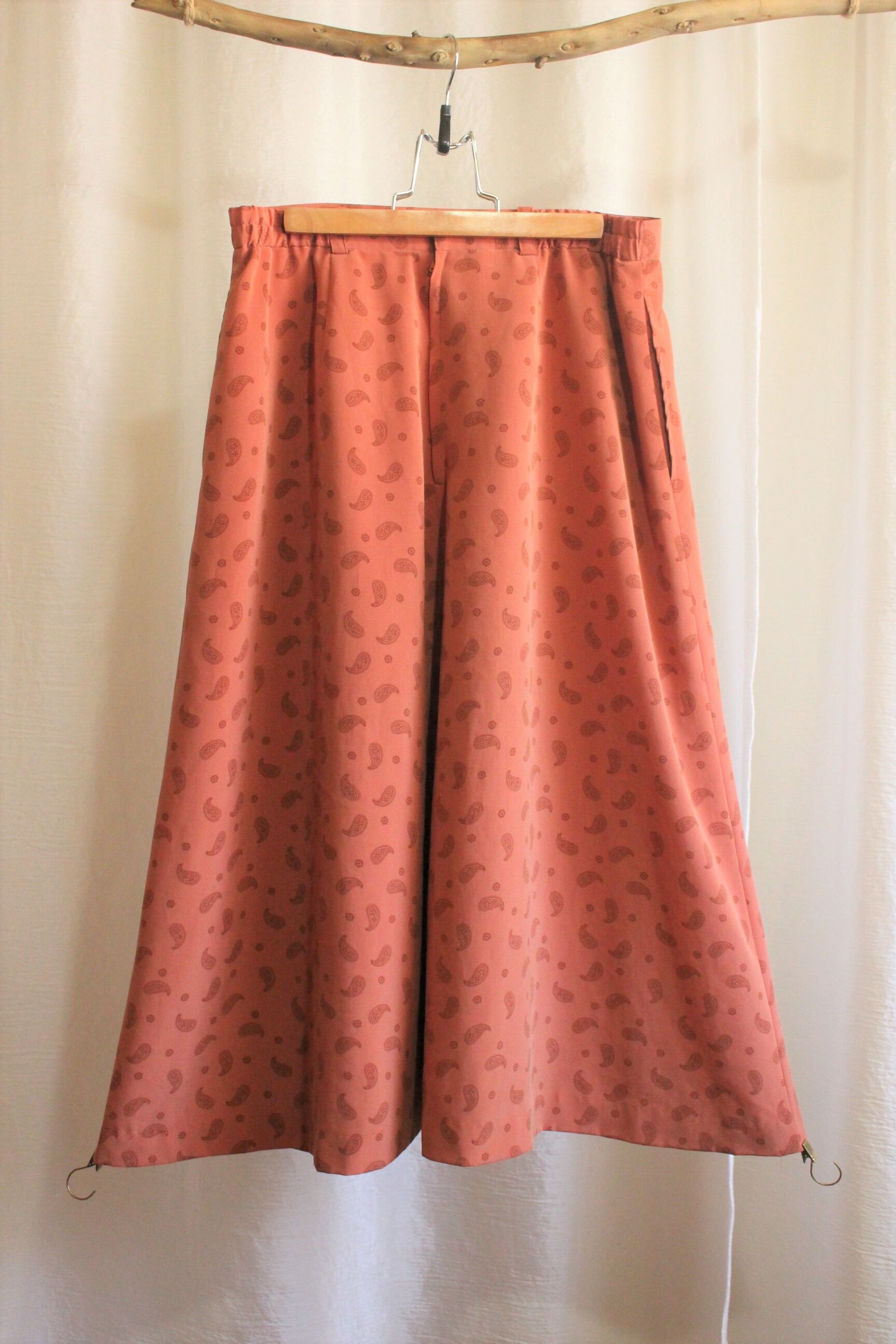 ペイズリースカート フレア オレンジ
