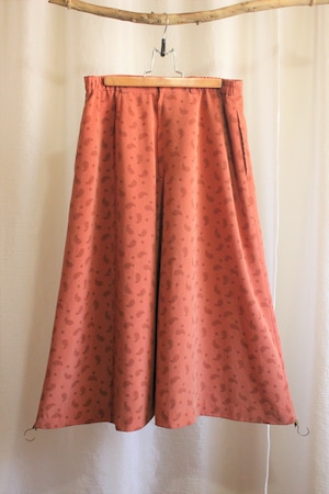 ペイズリースカート フレア オレンジ