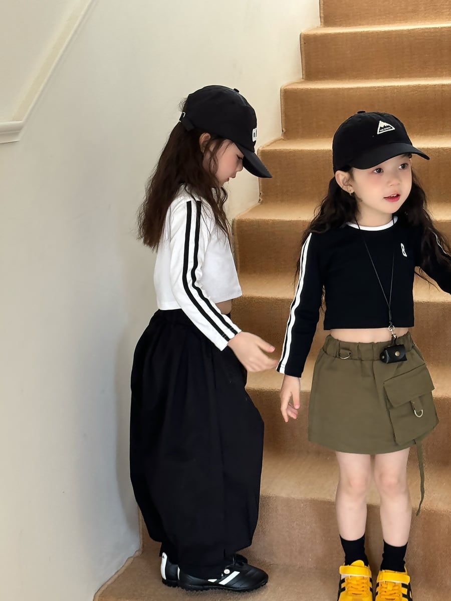 8サイドラインショート丈Tシャツ