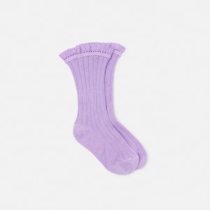 my little cozmo/Organic comfort lace baby socks/Mauve/LACESOCKS260
