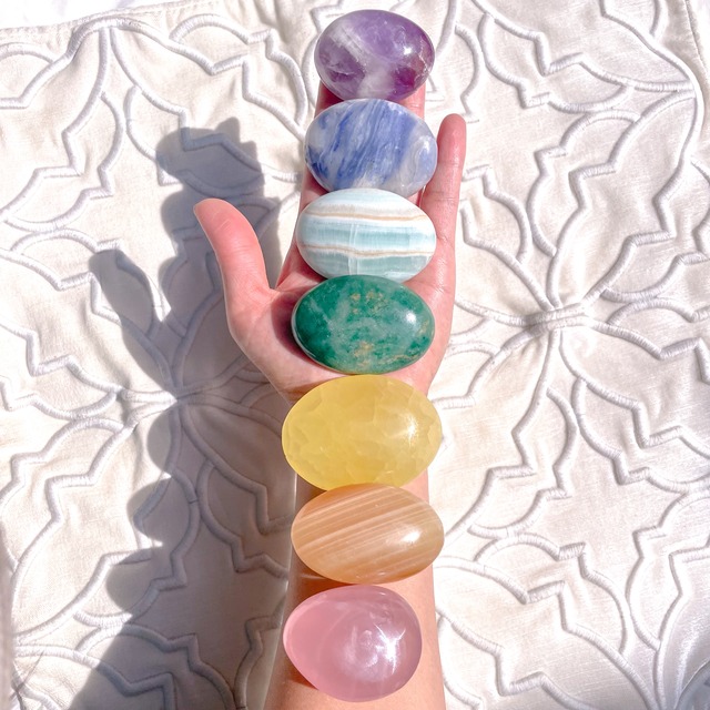 Chakra Palms 8 ✧ チャクラカラーのパームストーンセット
