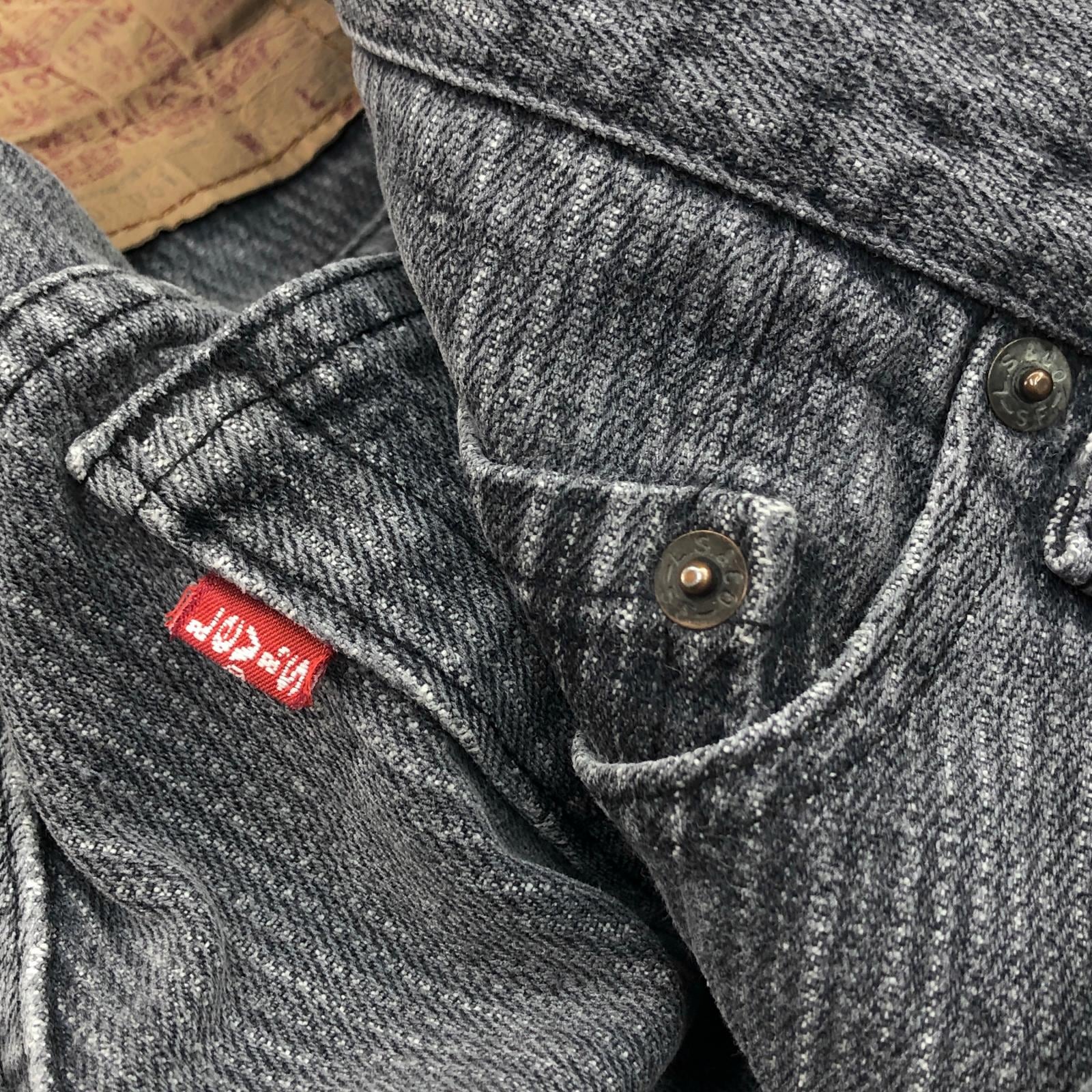 80s Levi's 501-0619 ブラックストライプ W32 L34 80's Levi's 501-0619 ストライプ ブラックデニムパンツ 表記(32x30