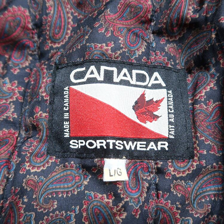 古着 90年代～ カナダ製 CANADA SPORTSWEAR ウール 袖レザー