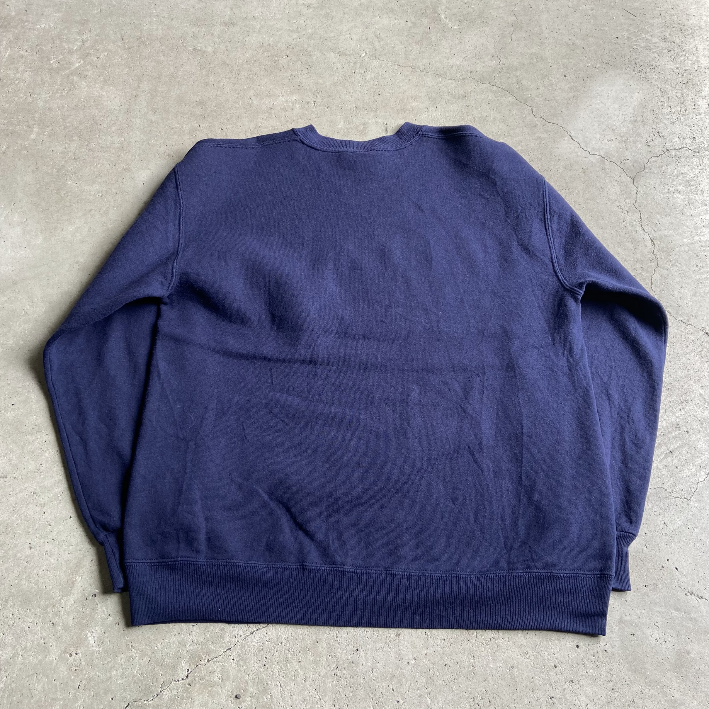 USA製 90年代 ラッセル カレッジ 2段 ロゴプリント スウェットシャツ