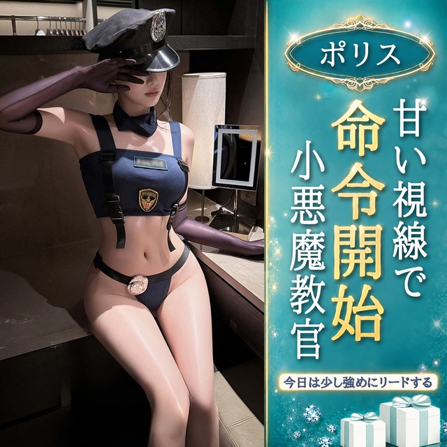 〔コスプレ〕視線を奪うネイビー教官風 セパレートコスチューム3点セット