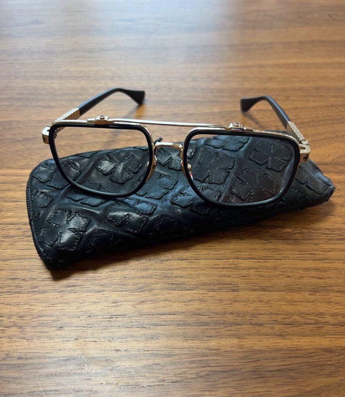 CHROME HEARTS クロムハーツ 純正ダイヤモンド入りクロムハーツアイウェア 伊達調光メガネ