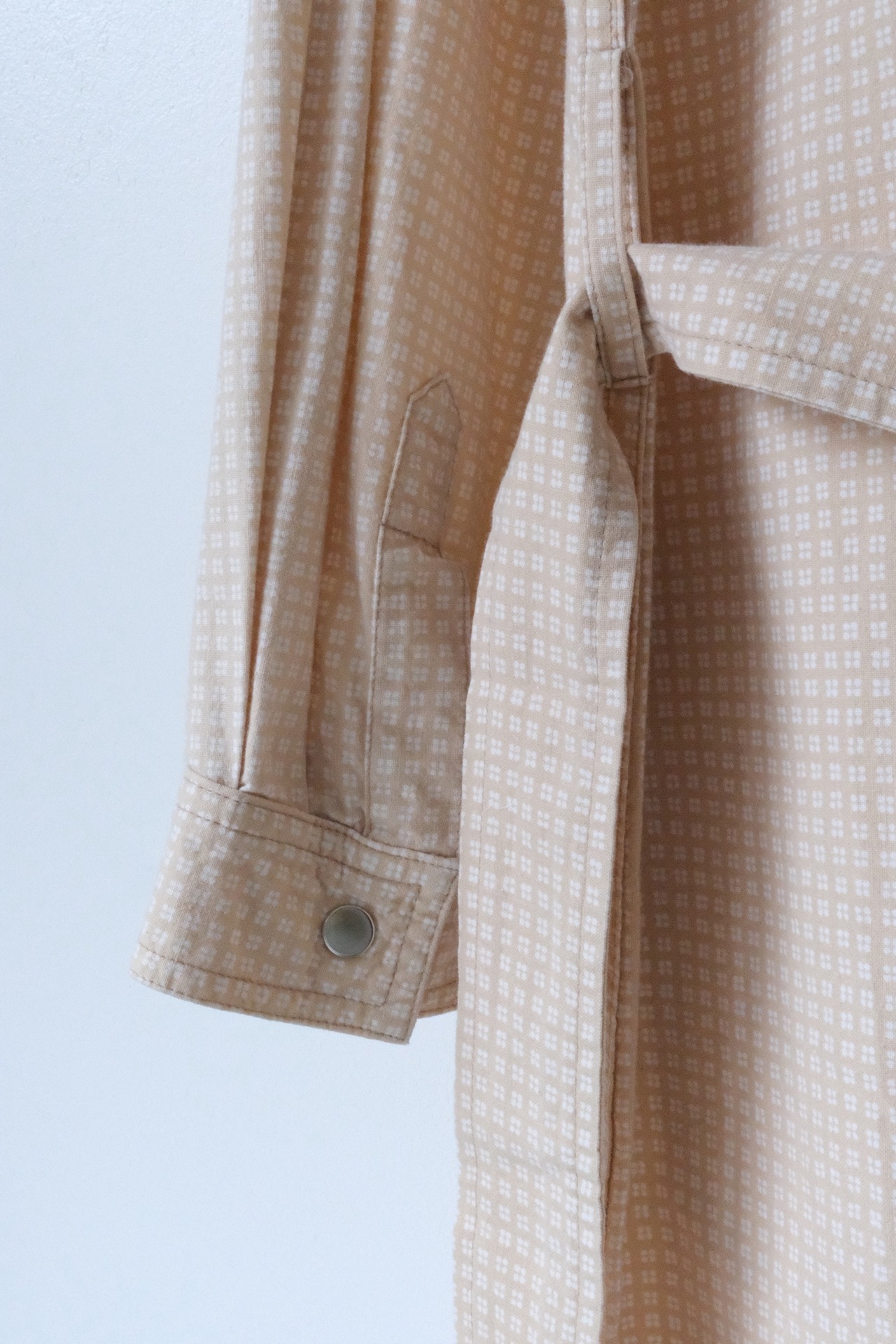 Vuokko geometric mini check belted shirt dress