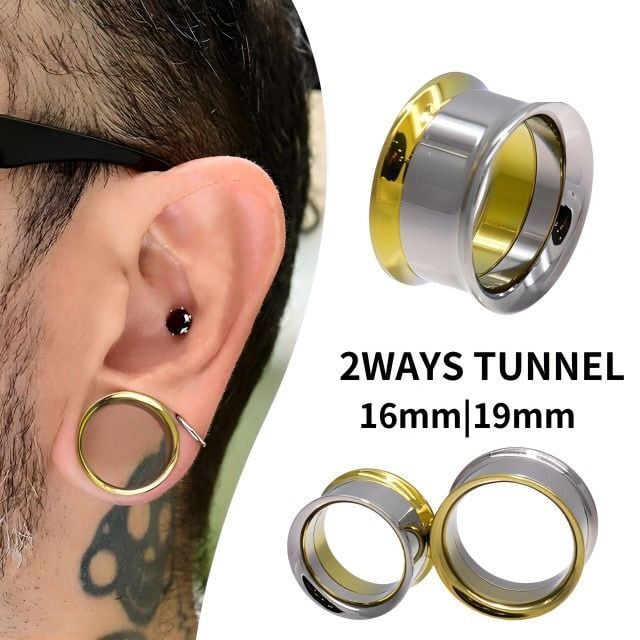 ボディピアス 2WAY リバーシブル ゴールド 16mm 19mm インターナル