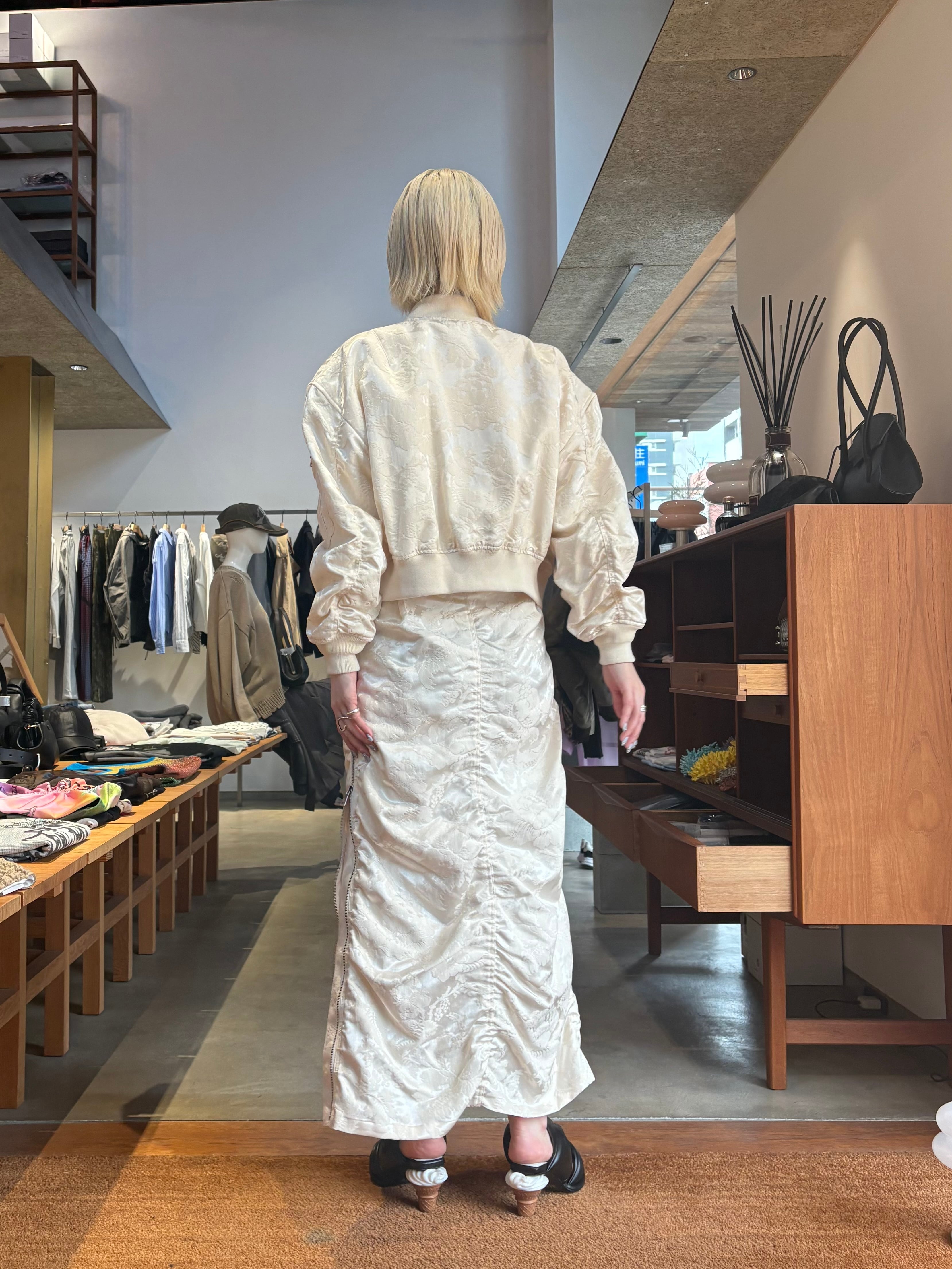スカート photocopieu HALDANA / ZIP-UP SKIRT BK 38 26SS】PHOTOCOPIEU フォトコピュー / ジャガードスカート / HALDANA