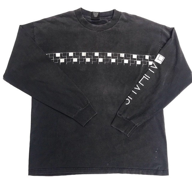 【90’s / Vitage ロックT 】 " BAUHAUS / バウハウス " 袖プリント  ロンT  黒 XL