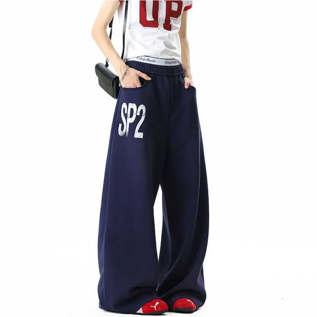 ステンシルロゴオーバースウェットパンツ 2col R00661