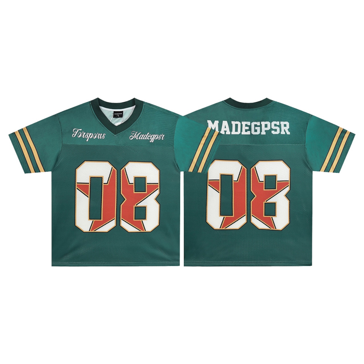 VINTAGE ストリート 赤い星Vネック スポーツTシャツ T2176