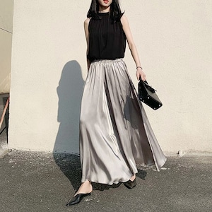 satin wide pants　201759