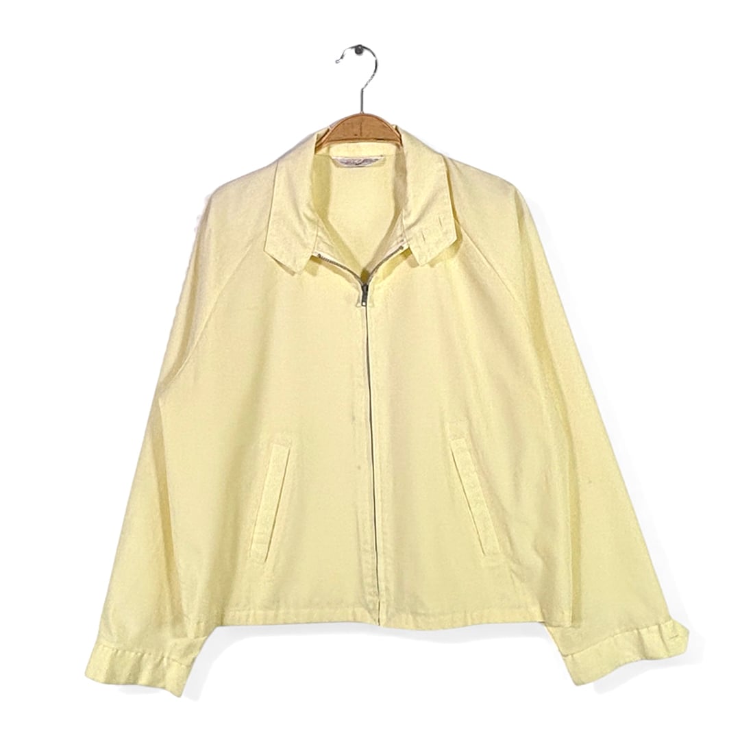 60s 70s JOHN BLAIR ヴィンテージ スウィングトップ ドリズラー イエロー タロンジップ サイズM 古着 DZ0810