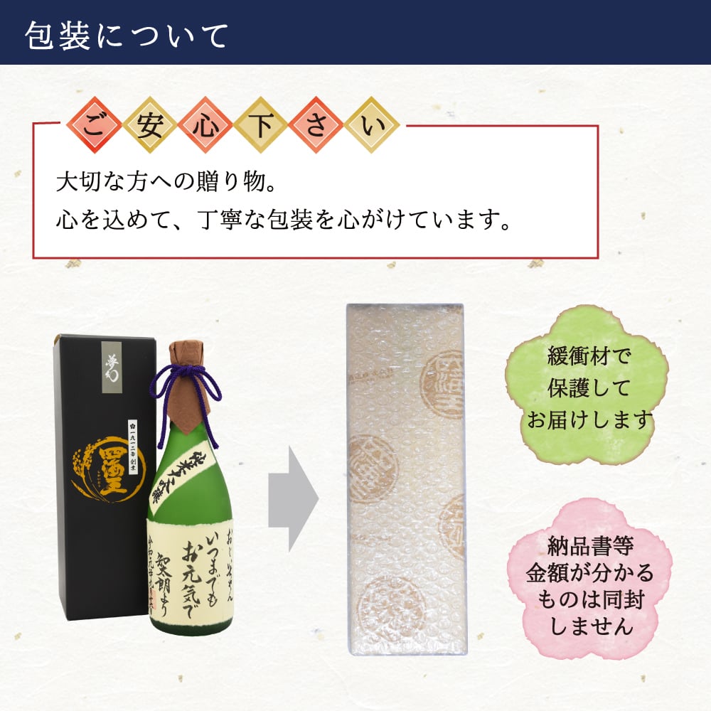 SHOP　名入れ可！自由にメッセージが入れられます　SHIKAIO　》オリジナルラベル日本酒（純米大吟醸『夢幻』720ml）【送料無料】　ONLINE