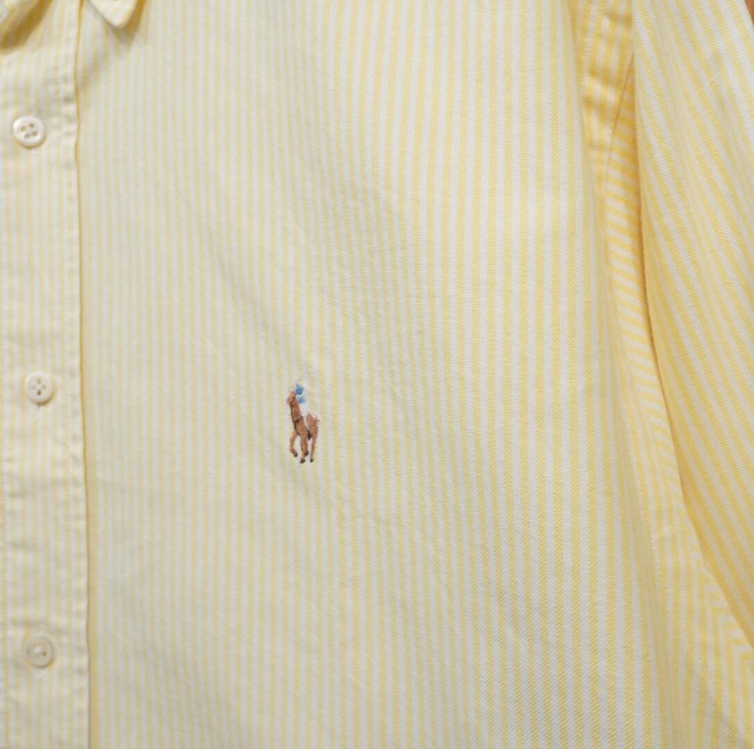 90s ralphlauren ストライプ 長袖 ボタンダウンシャツ 16-33/ラルフ
