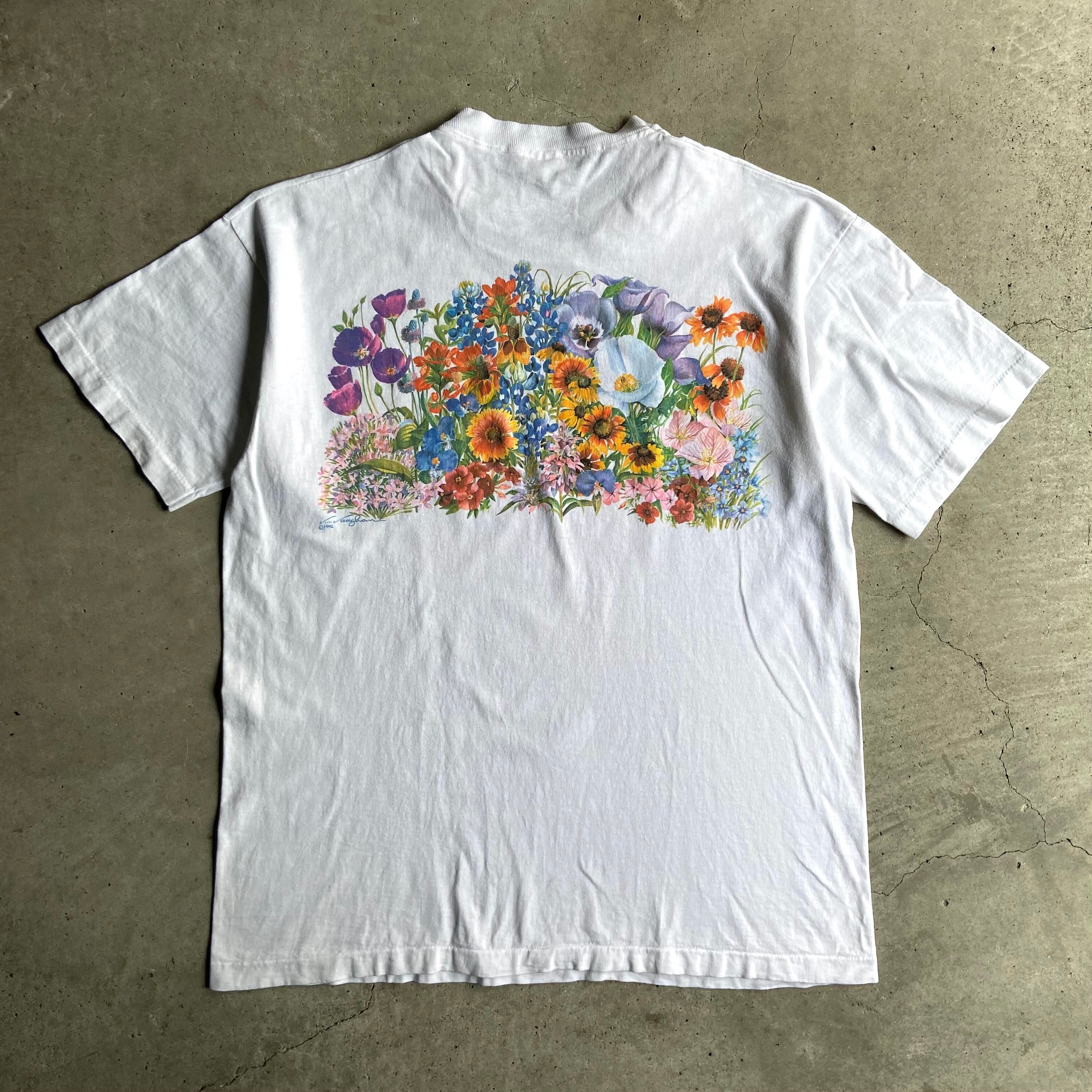 90年代 USA製 wildflowers フラワープリントTシャツ メンズXL レディース 古着 90s ヴィンテージ ビンテージ 花柄  シングルステッチ ホワイト 白【Tシャツ】 | cave 古着屋【公式】古着通販サイト