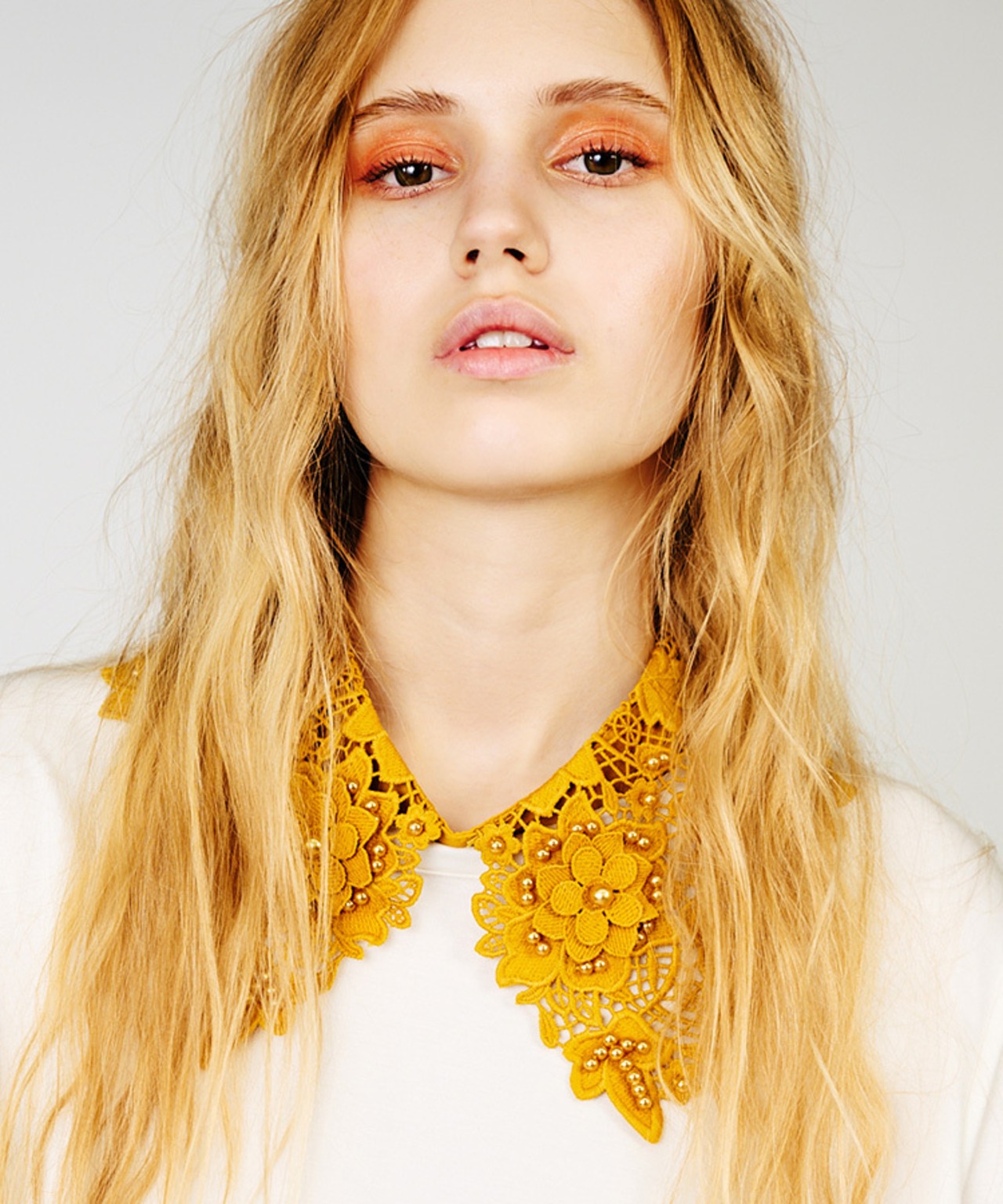 【直営限定ITEM】パール×フラワーレースフェイクカラー (YELLOW) CQ-48506H