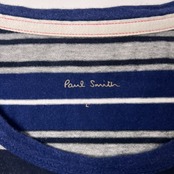 Paul Smith ポールスミス マルチボーダー 半袖Tシャツ L/グレー ブルー ネイビー/薄手