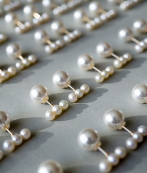 3連パールピアス／K14GF