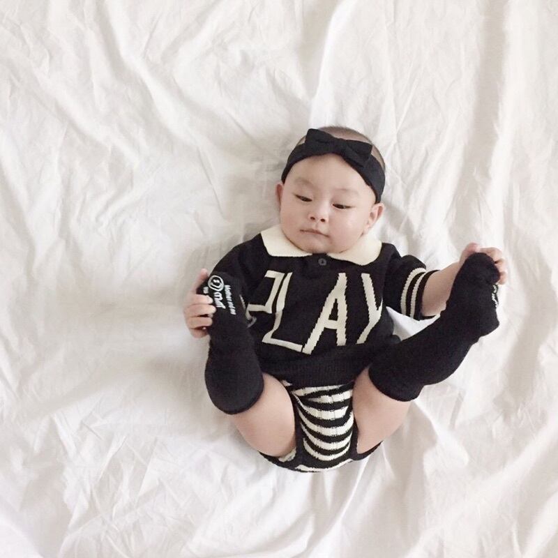 ニット薄手ストライプトライアングルセット コットン 超面白いベビーショップ8976805641