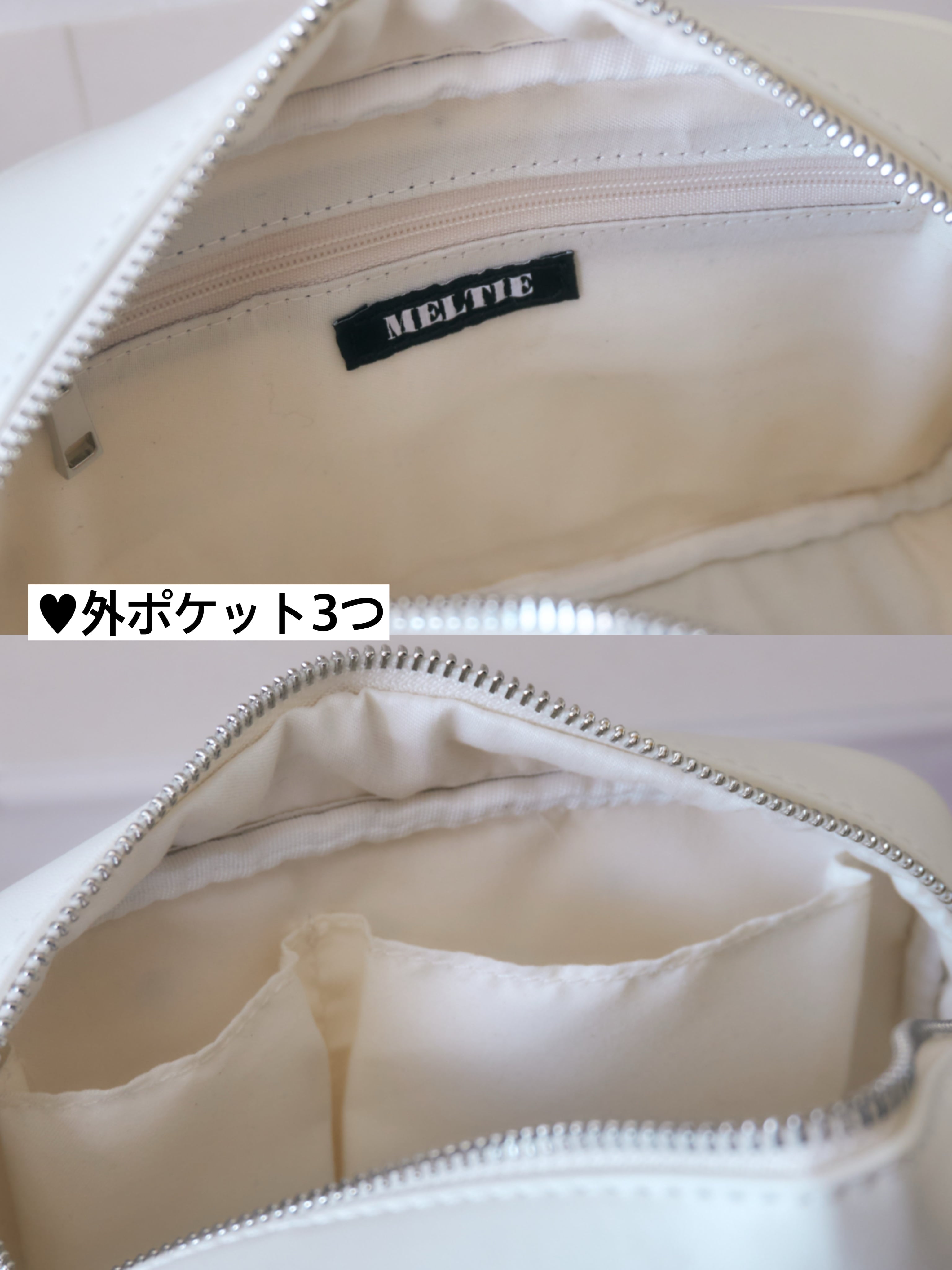 heart studs leather bag