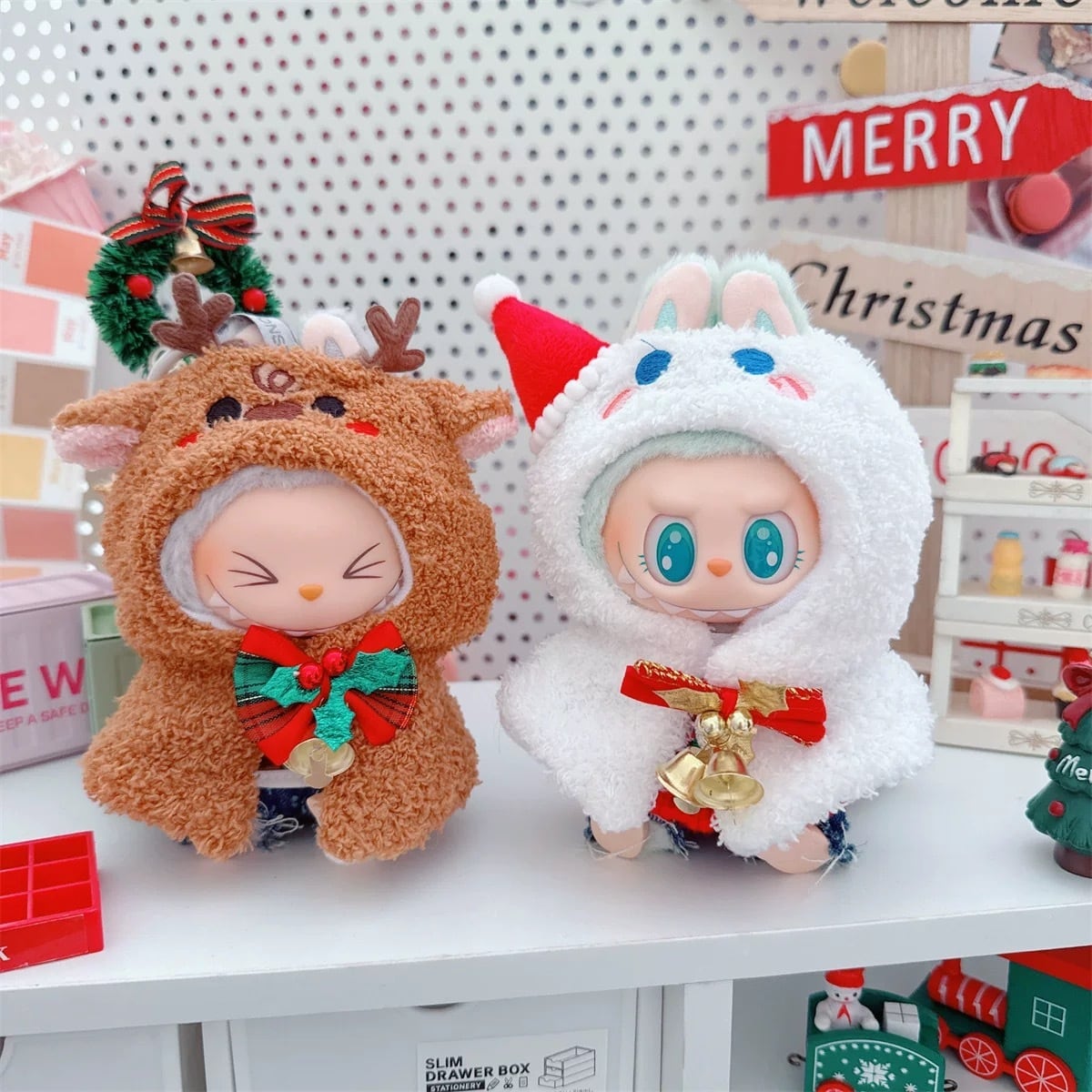 10cmぬい服】クリスマスケープのコーデ 着せ替えぬいぐるみ用 棉花娃娃