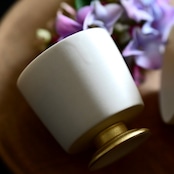 MUMCA 丸谷牧子 作 脚付ゴブレット 大 金彩 ホワイトGoblet White x Gold (1 個)/ 2104400000610