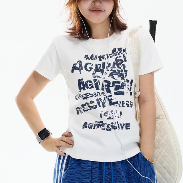 crush logo short-sleeve tee　クラッシュロゴ半袖ティー　J2082