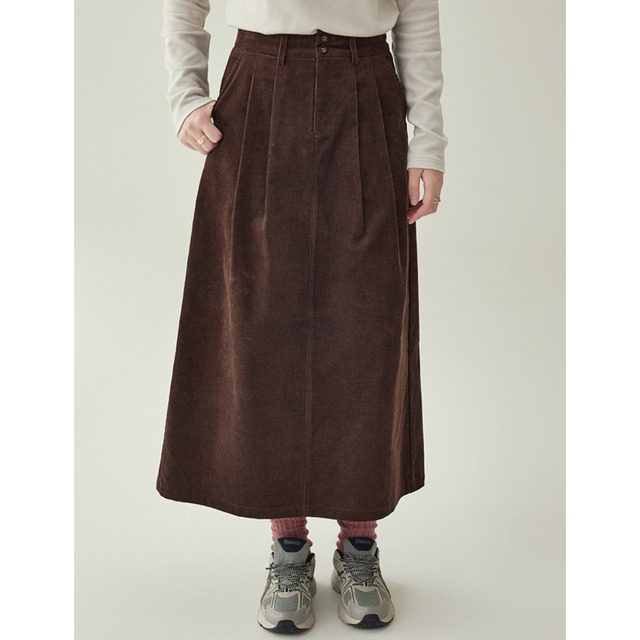 pleated aline long skirt