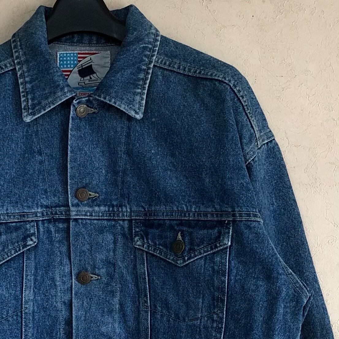 【Lサイズ】90's URBAN CONTEMPORARY SPORTS MIND デニムジャケット Gジャン ボックスシルエット台湾製