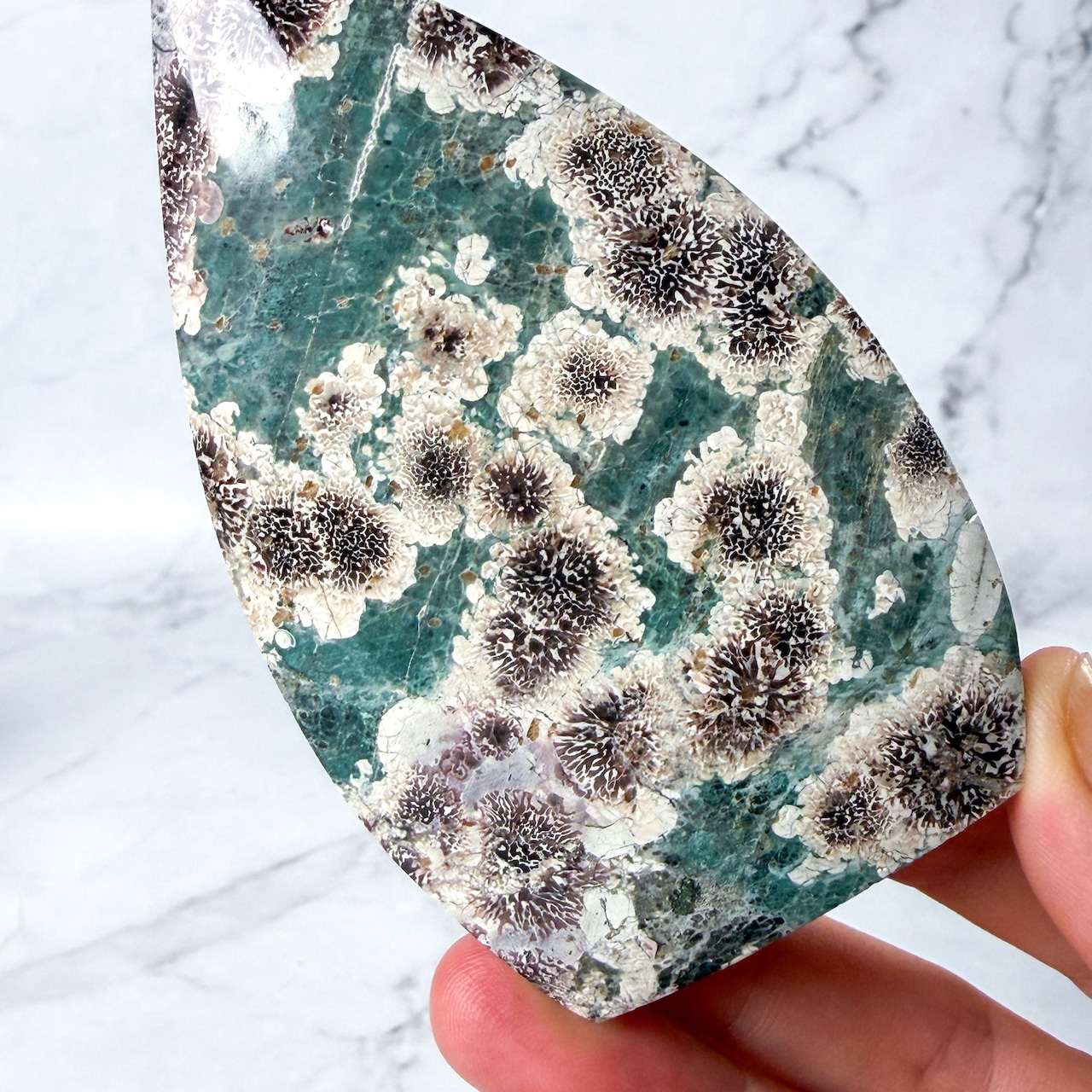 グリーンフラワージャスパー フレイム 専用台座付き * Jasper * 天然石