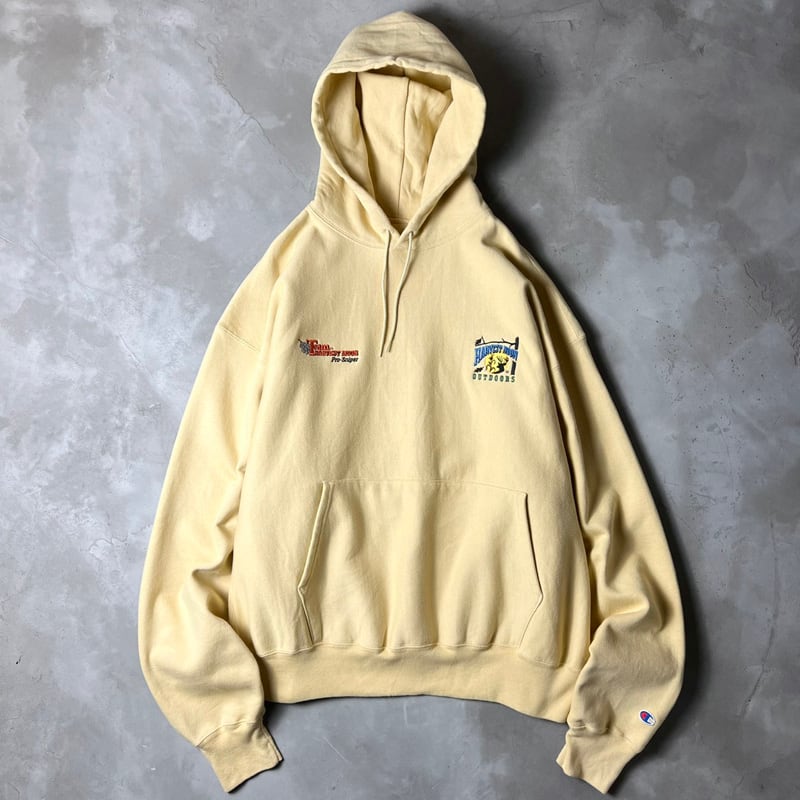 00s Champion 企業 ロゴ 刺繍 プレミアム リバースウィーブ スウェット