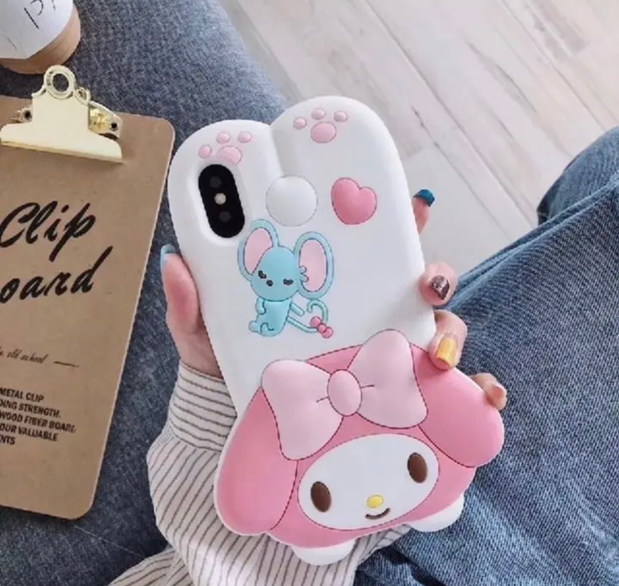 サンリオ マイメロディ iPhoneケース オリジナルストラップ付き