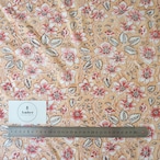 ブロックプリント生地【50cm単位】インド綿 花柄 ベージュ×白×赤 #35270-BG3