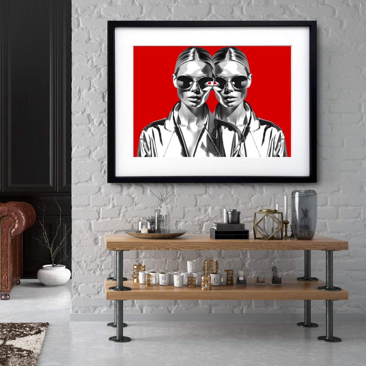 Iron Woman - Twinz ⅱ｜無機質と美を融合したモダンアートポスター｜ラグジュアリーでスタイリッシュな空間を演出する一枚A2ポスター