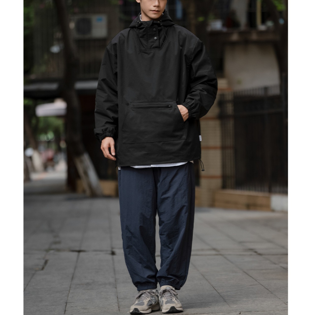 Drop shoulder kangaroo pocket parker  0309 - 16