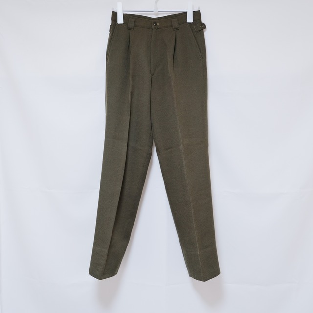 wool straight slacks / khaki