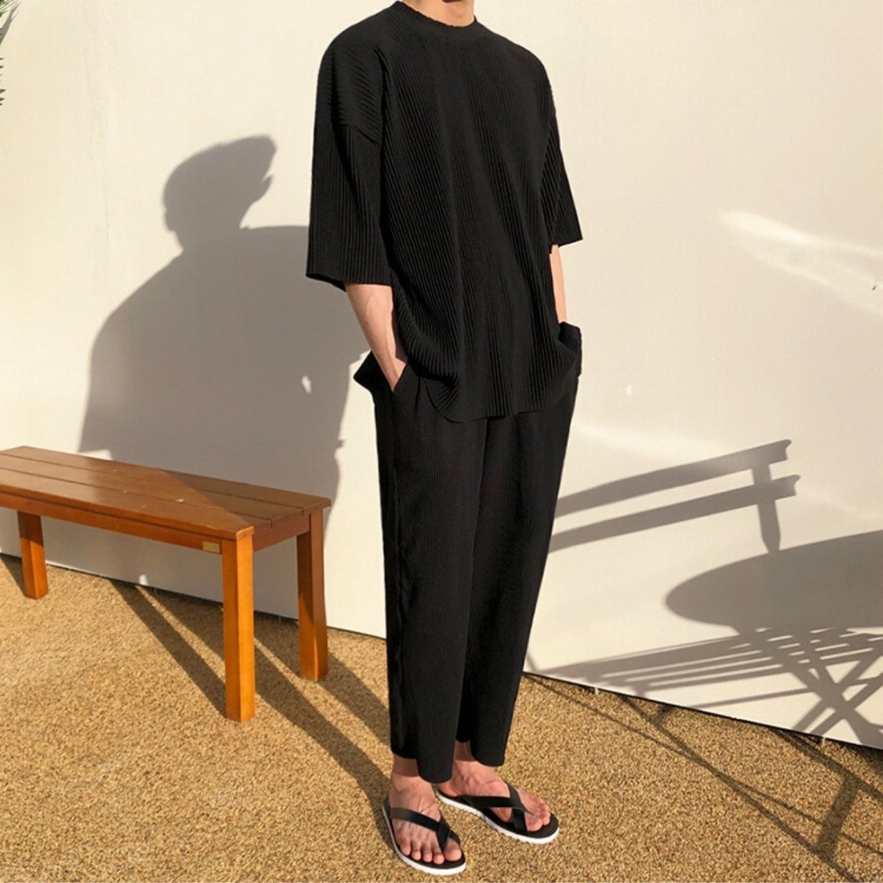 サマーリブブラックスーツパンツ（別売りでセットアップのTシャツあり）　MT0080455