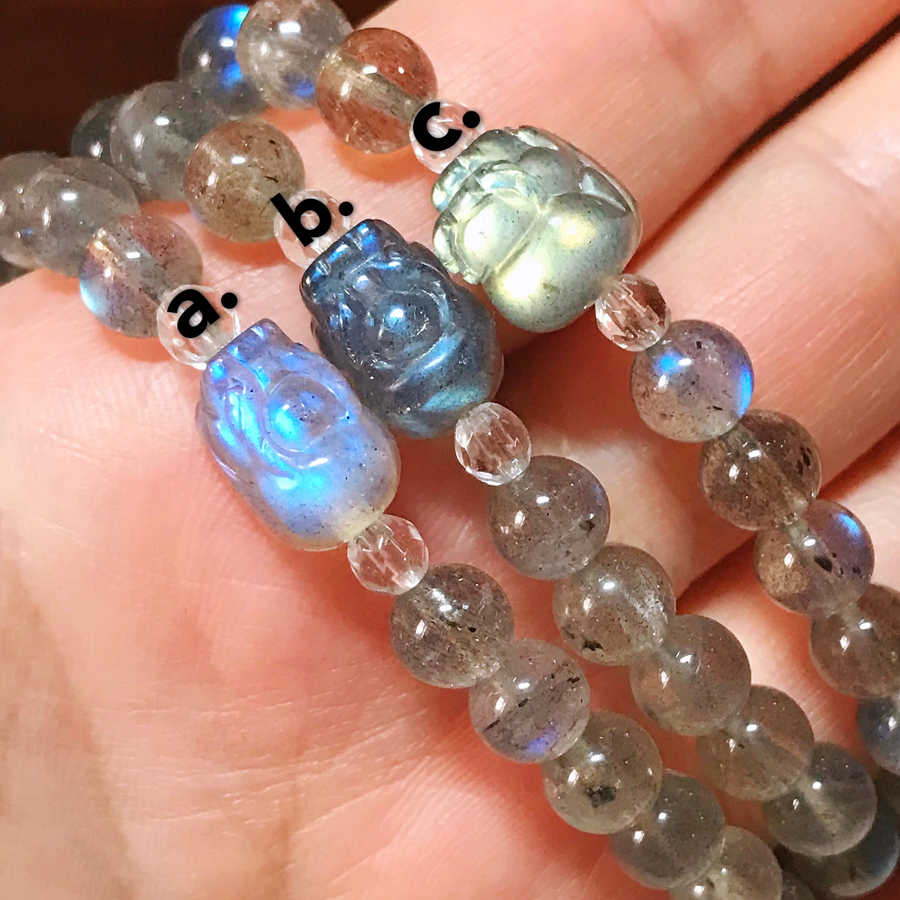金運アップ 開光 ラブラドライト貔貅さんブレスレット 可愛い